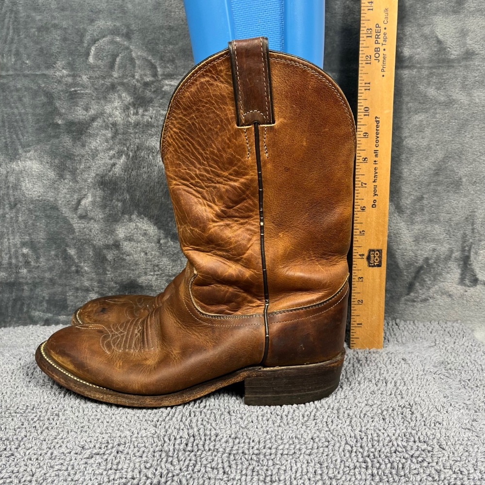 Justin 3300 Mens Brown Leather Western Cowboy Boots Made in USA Size 9 D